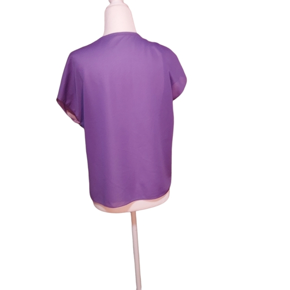 Hand Painted Vest M Floral Purple Pink White Kimono Robe top Blouse Shirt - Picture 4 of 4